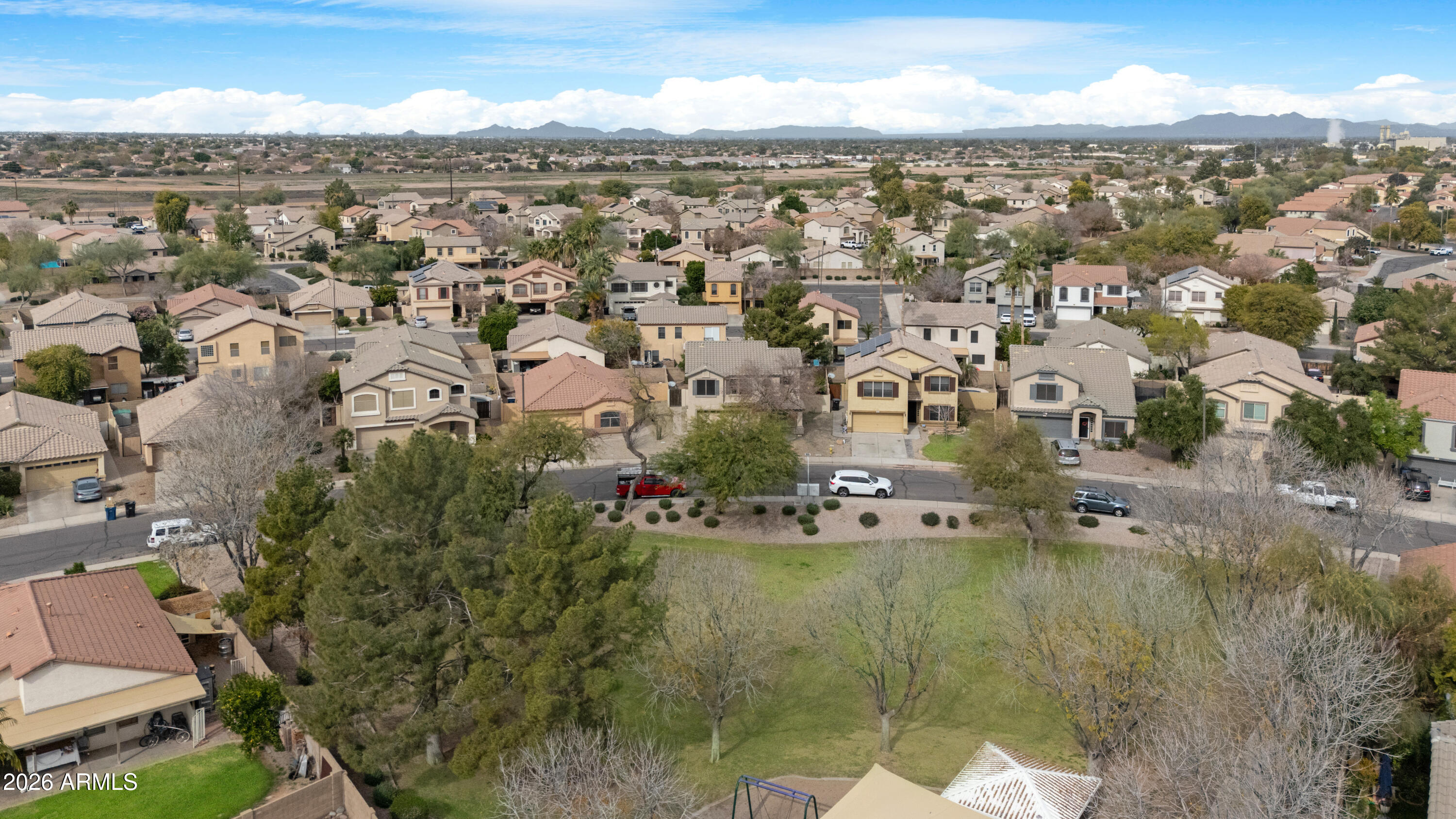 1810 East Milky Way Gilbert, AZ 85295 - Photo 36 of 46 an aerial view of residential houses with outdoor space