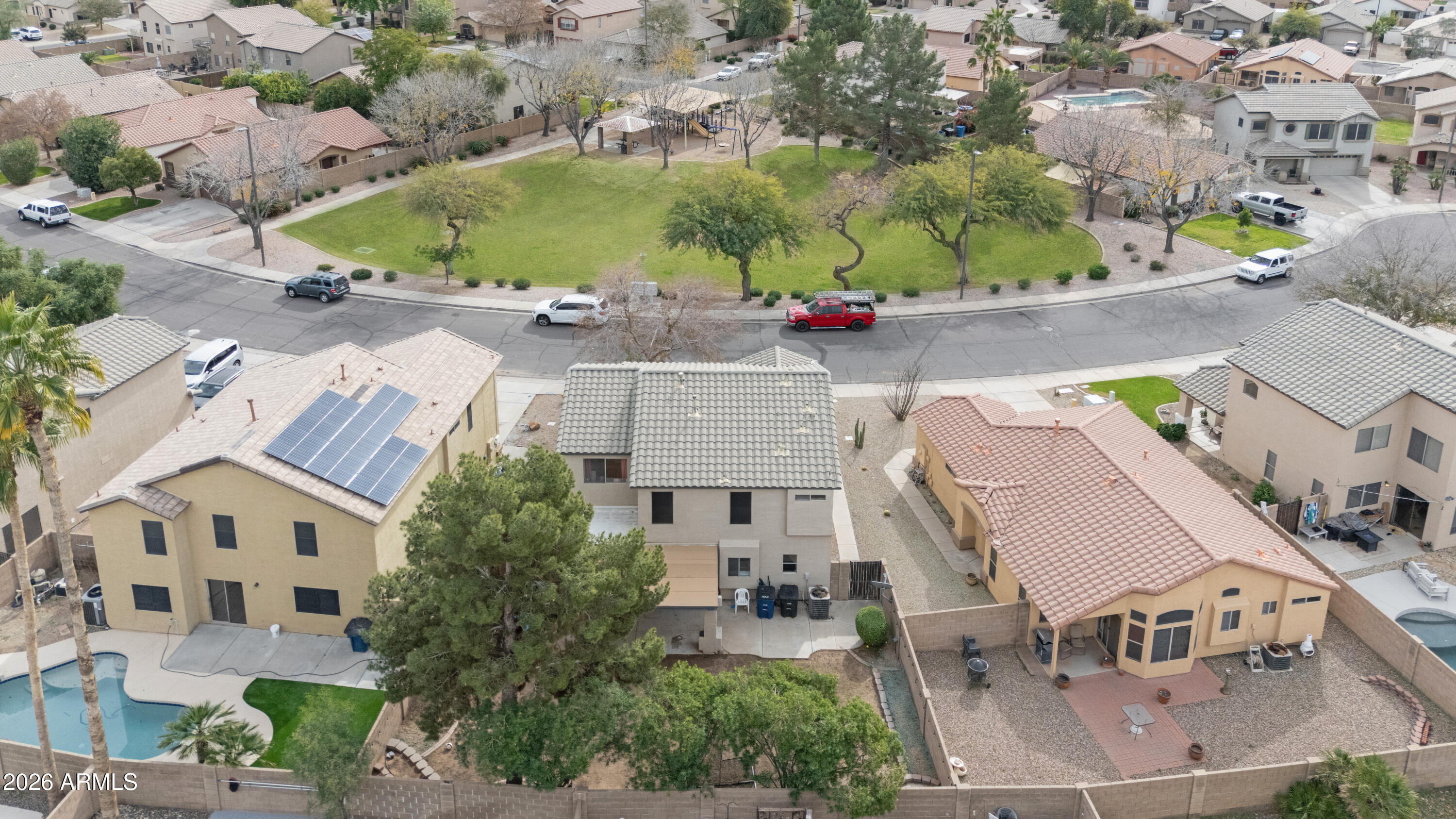 1810 East Milky Way Gilbert, AZ 85295 - Photo 40 of 46 an aerial view of residential houses with outdoor space