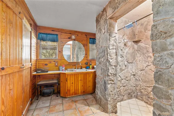 a view of a porch with furniture