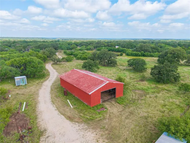 a view of a lake from a yard