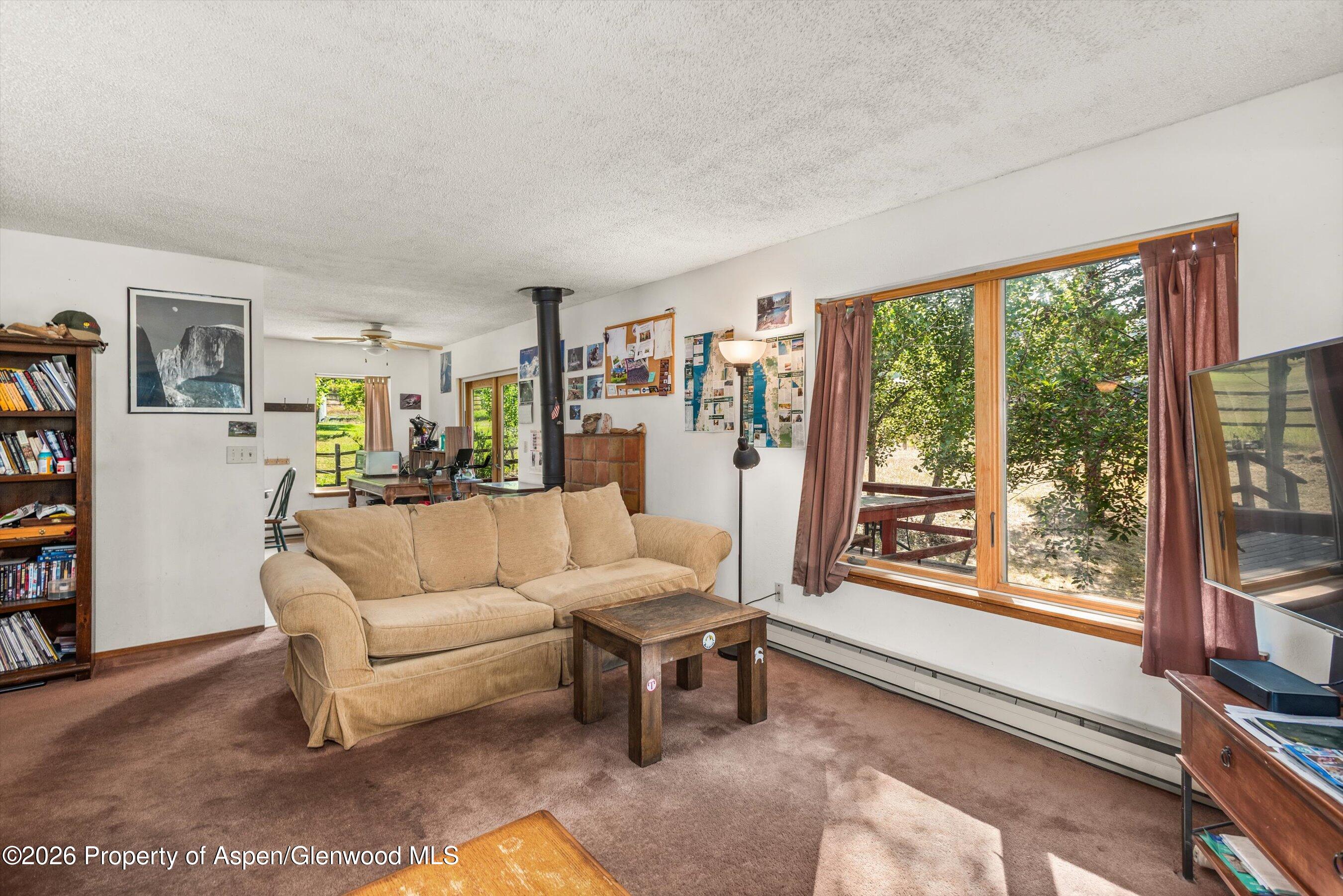 198 Holland Hills Road Basalt, CO 81621 - Photo 17 of 50 a living room with furniture and a large window