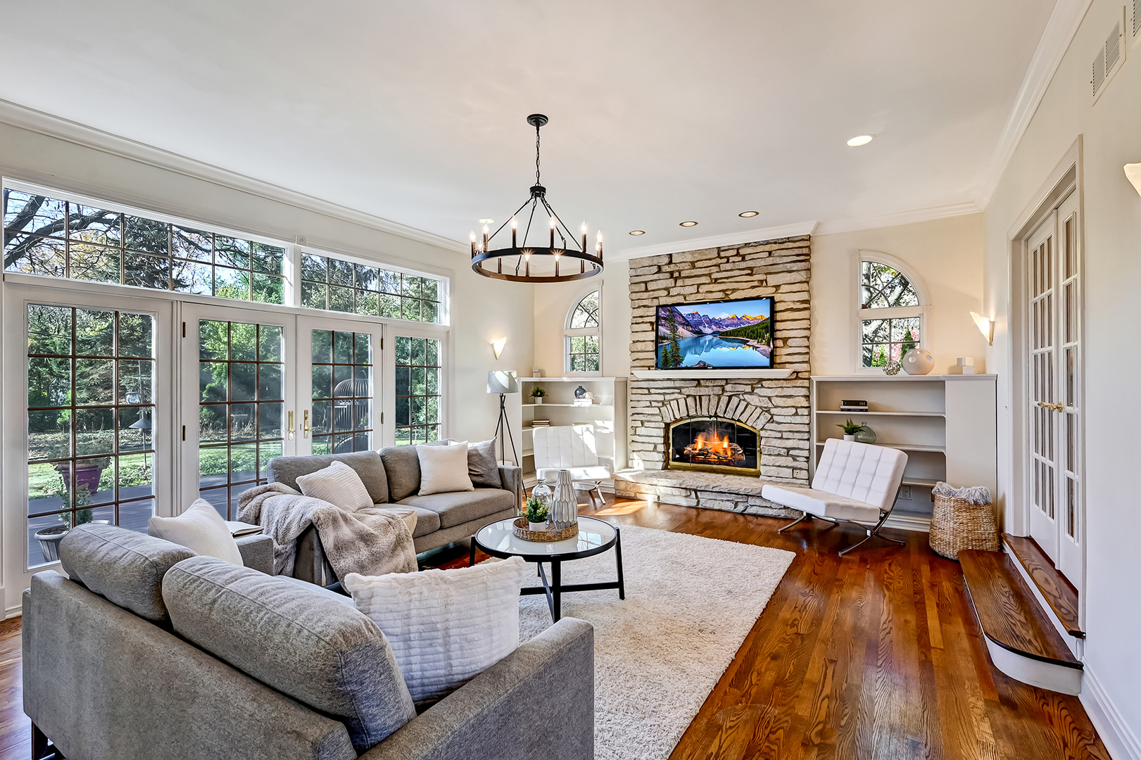 540 Ridgemoor Drive Willowbrook, IL 60527 - Photo 15 of 62 a living room with furniture fireplace and a large window