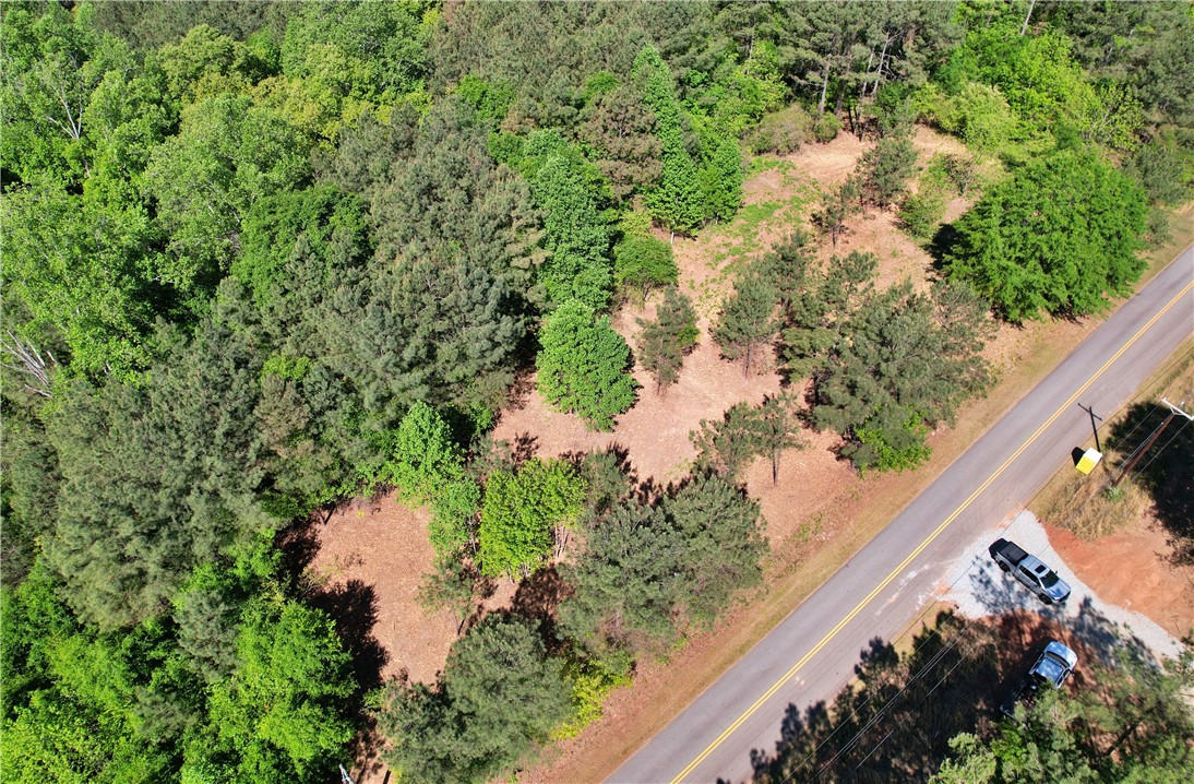 Lot 134 Mcalister Rd Union West Union, SC 29696 - Photo 18 of 43 An aerial view showcases a vibrant landscape bordering a paved road, inviting exploration.