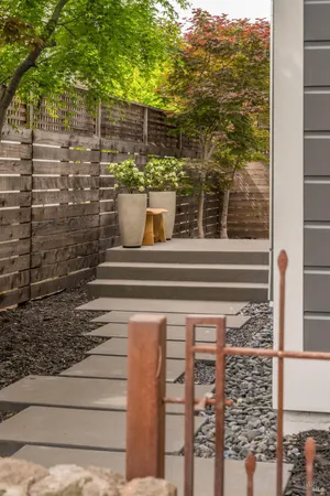 a view of a sign in front of yellow door