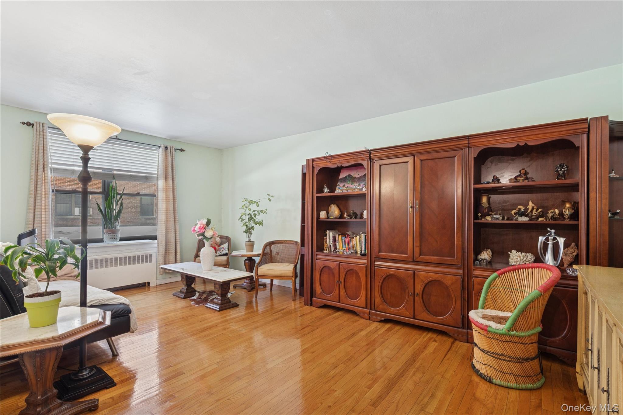 32-40 92nd Street, Unit 107 Queens, NY 11369 - Photo 5 of 16 a living room with furniture a rug and a potted plant