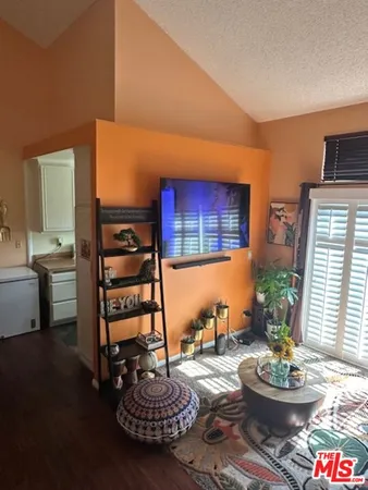 a bathroom with a shower and a door