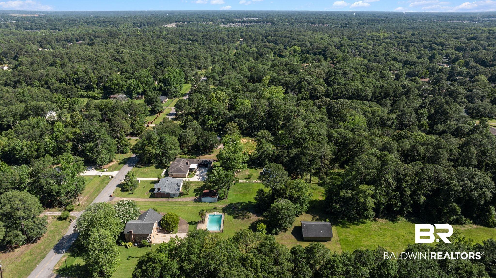 950 Walter Smith Road Mobile, AL 36695 - Photo 48 of 51 Aerial overview of property's location with a forest
