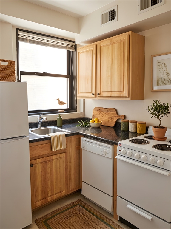 a kitchen with appliances cabinets and a sink