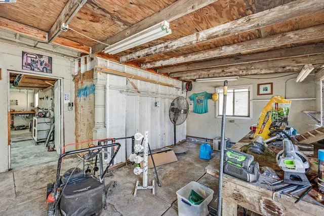 a view of a lake with a large building