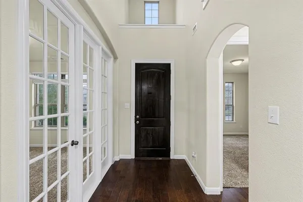 hallway with wooden floor