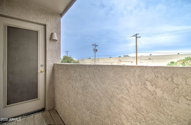 a view of a city from a balcony