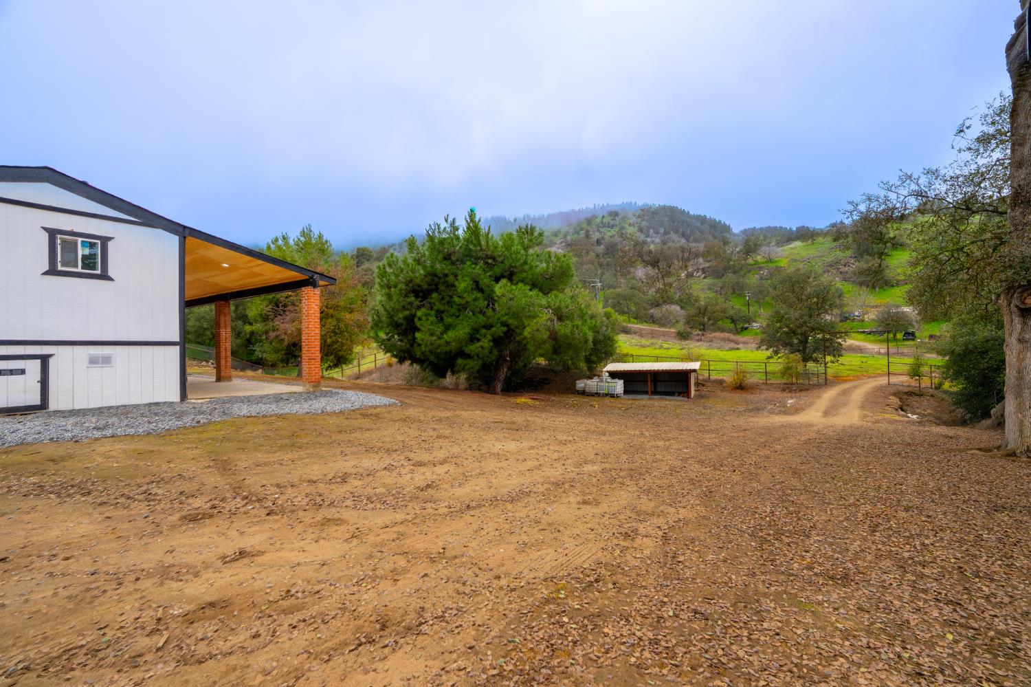 36712 Pebble Lane Squaw Valley, CA 93675 - Photo 15 of 17 a yellow house with trees in front of it