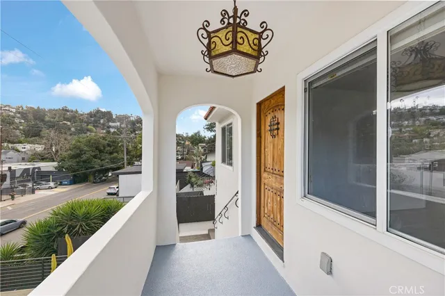 a view of a entryway door front of house