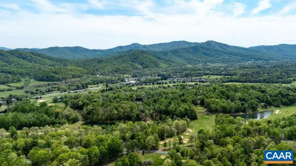 a view of a lush green hillside and houses