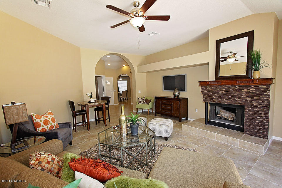 1244 East Mineral Road Gilbert, AZ 85234 - Photo 8 of 27 Living Room w/ Fireplace 1