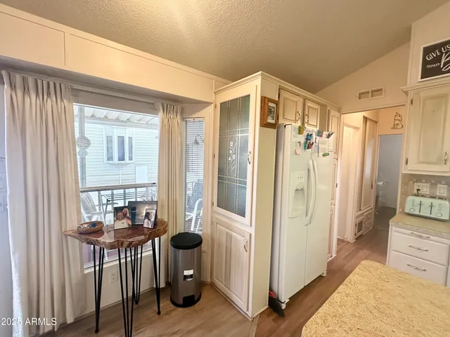 a view of a dining room and livingroom view