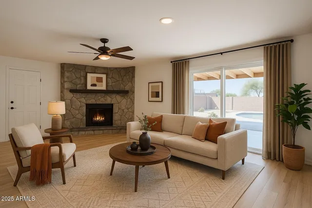 a view of a house with a backyard