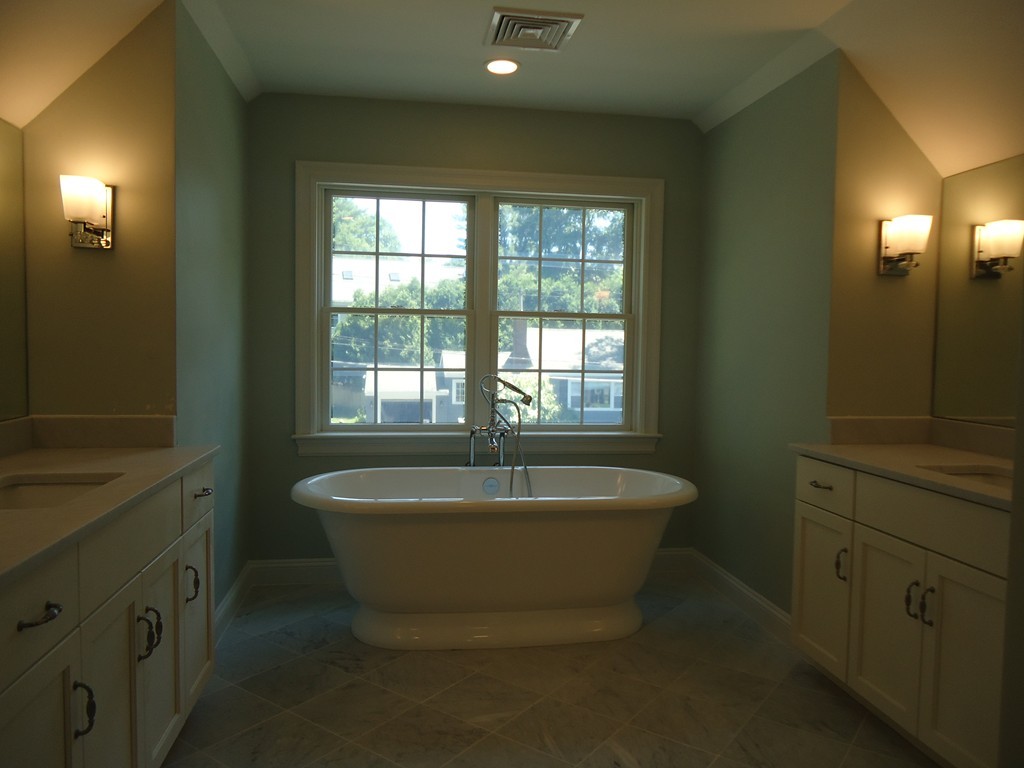 17 Deerfield Road Needham, MA 02492 - Photo 22 of 29 a spacious bathroom with sink mirror vanity and bathtub