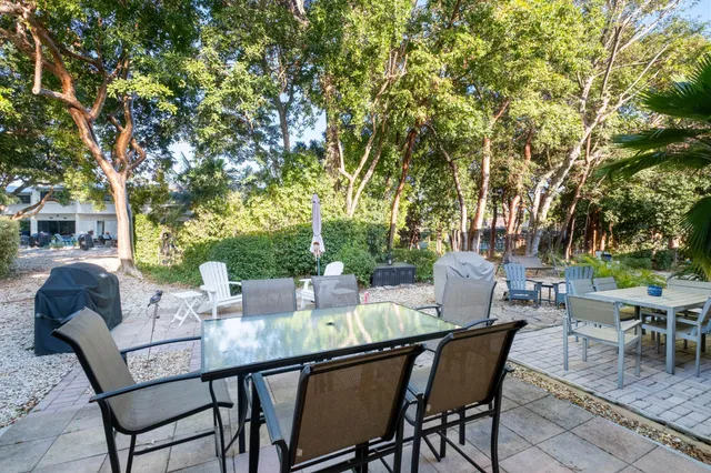 a view of an outdoor space with table and chair