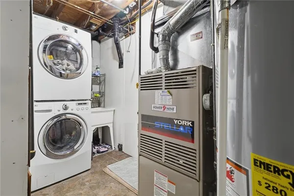 a view of a storage and utility room