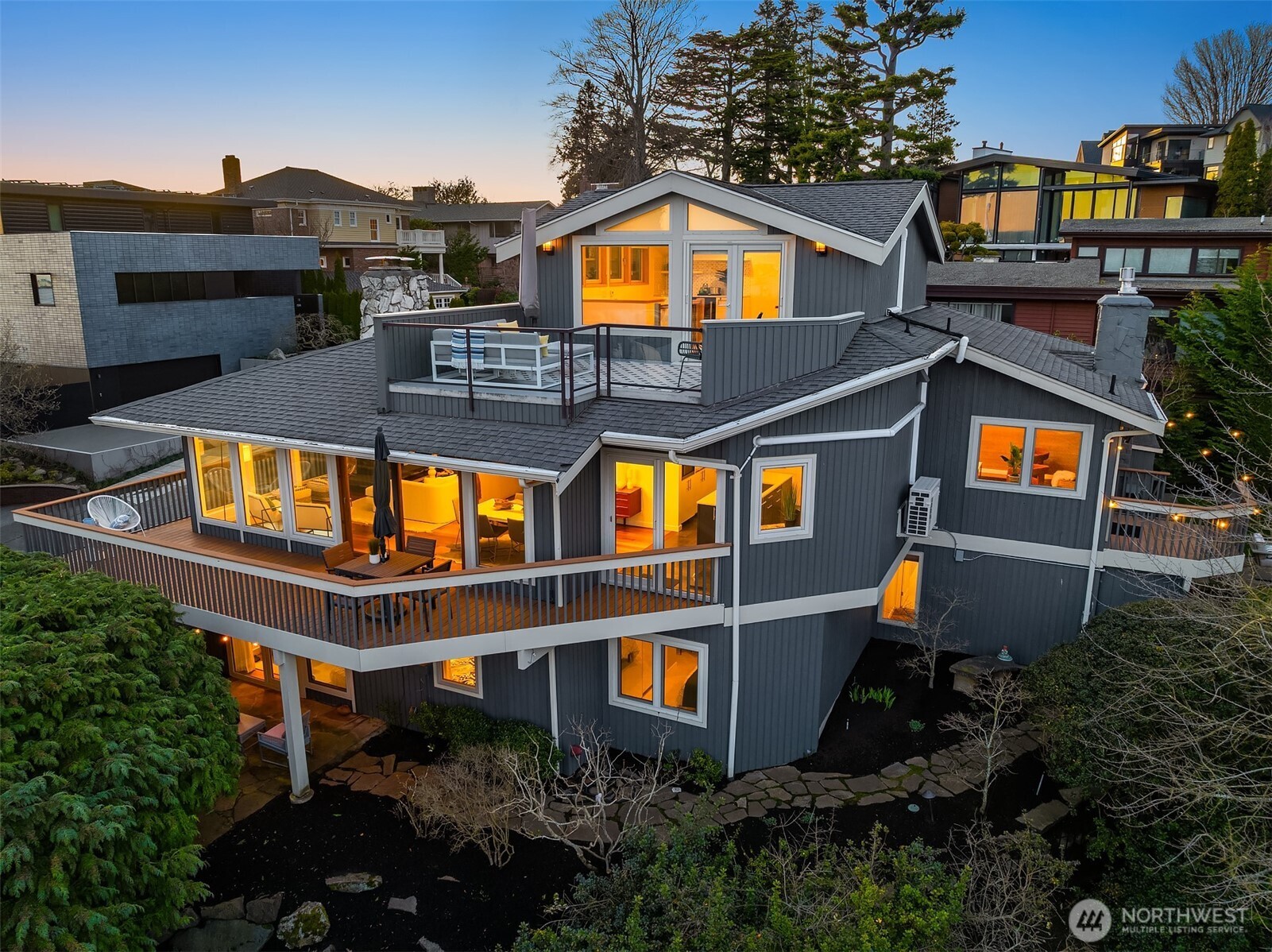2016 Constance Drive West Seattle, WA 98199 - Photo 2 of 40 an aerial view of a house with a swimming pool