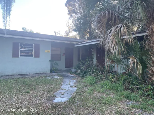 a view of backyard with tree