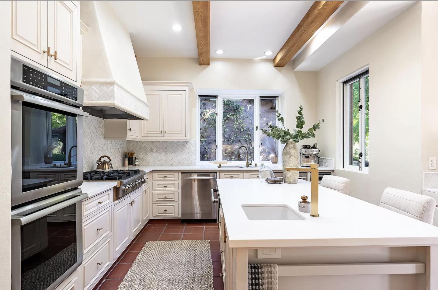 12 Vineyard Hill Road Woodside, CA 94062 - Photo 5 of 21 a kitchen with granite countertop a sink stainless steel appliances and cabinets