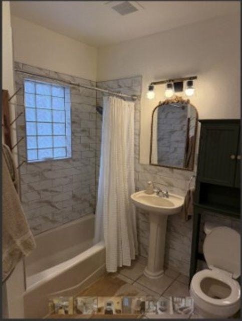 718 Seminary Street Rockford, IL 61104 - Photo 5 of 18 a bathroom with a sink toilet and shower