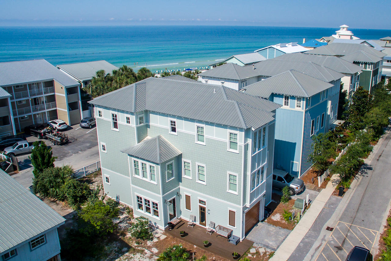 an aerial view of a house