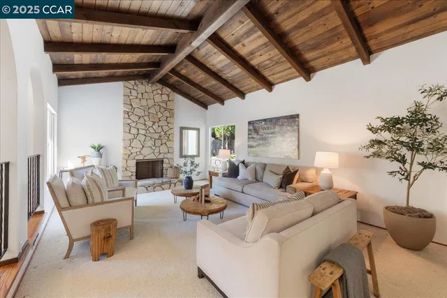 a living room with furniture