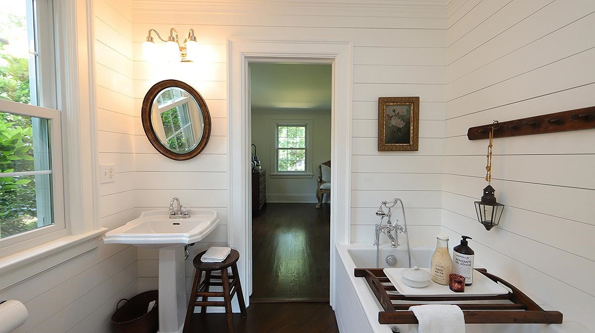 1823 St Marys Street Raleigh, NC 27608 - Photo 27 of 54 * 2nd floor bathroom mirror does not convey 2nd floor bathroom with Kallista toilet and Kallista tub