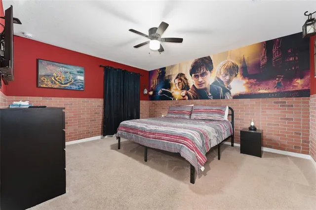 a view of a dining room with furniture and window