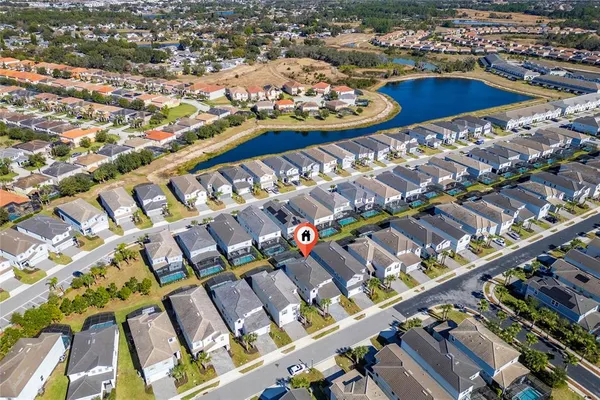 an aerial view of a city