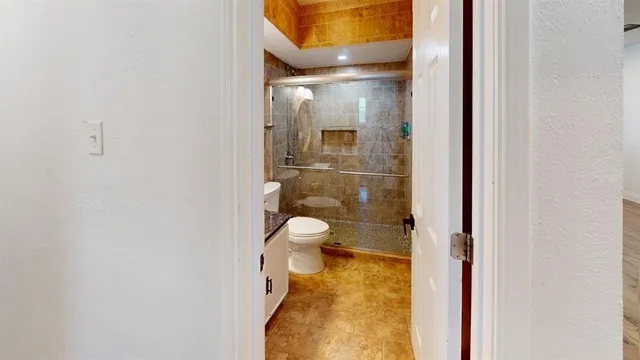 a bathroom with a toilet