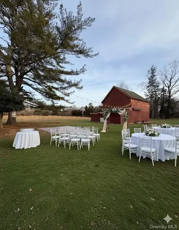 a view of a outdoor space with seating area