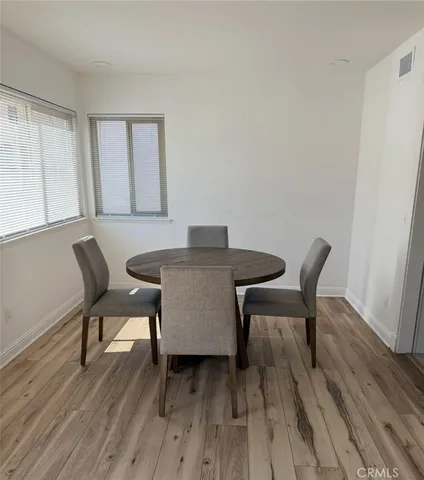 a view of a room with a window