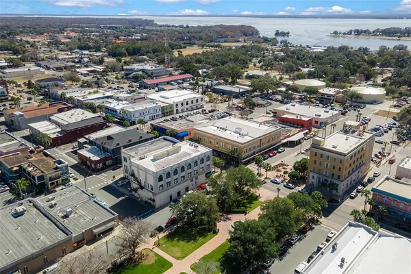 an aerial view of a city with lots of residential buildings