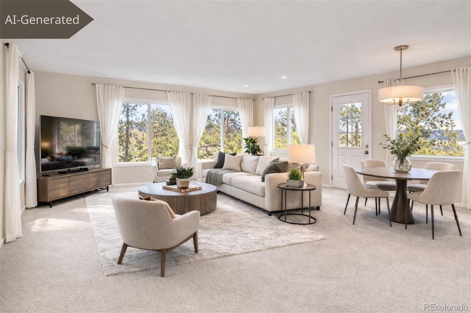 1995 Mockingbird Trail Bailey, CO 80421 - Photo 10 of 24 a living room with furniture and a flat screen tv