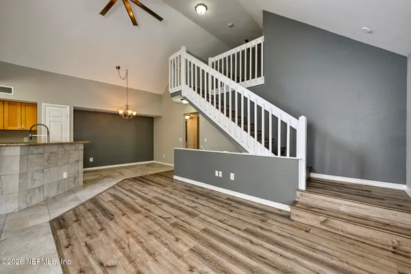 a view of livingroom and kitchen with window