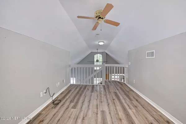 an aerial view of a house