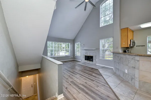 wooden floor in a room with a window