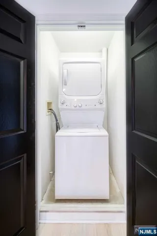 a utility room with a washer and dryer