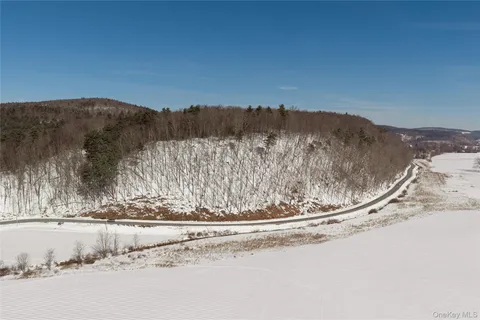 a view of swimming pool with a mountain in the background