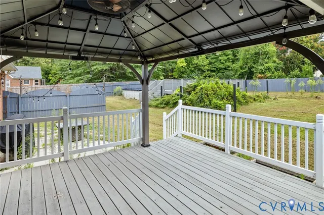 a view of a wooden deck