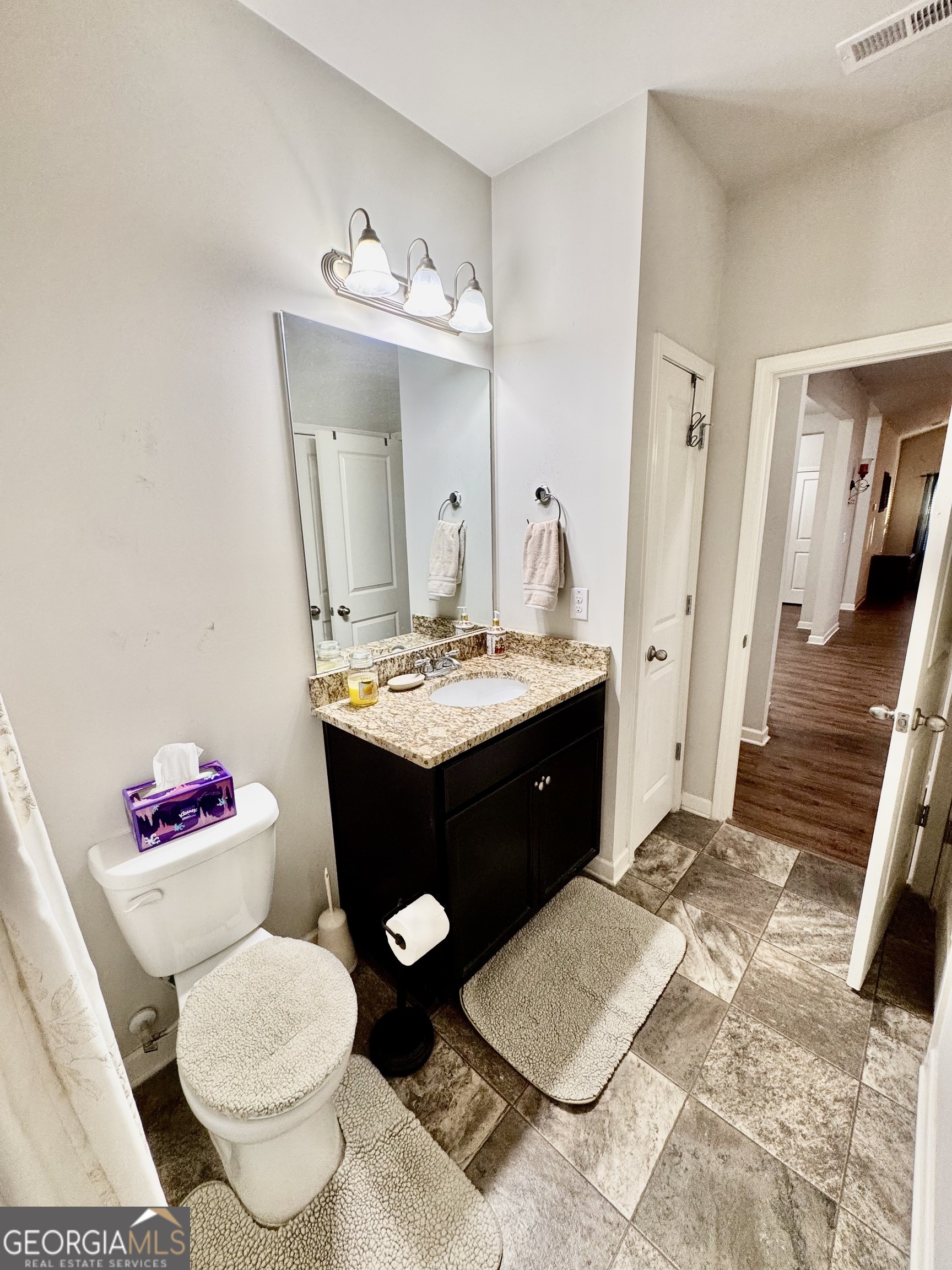 52 Pulaski Avenue Hampton, GA 30228 - Photo 17 of 32 a bathroom with a sink vanity and a toilet