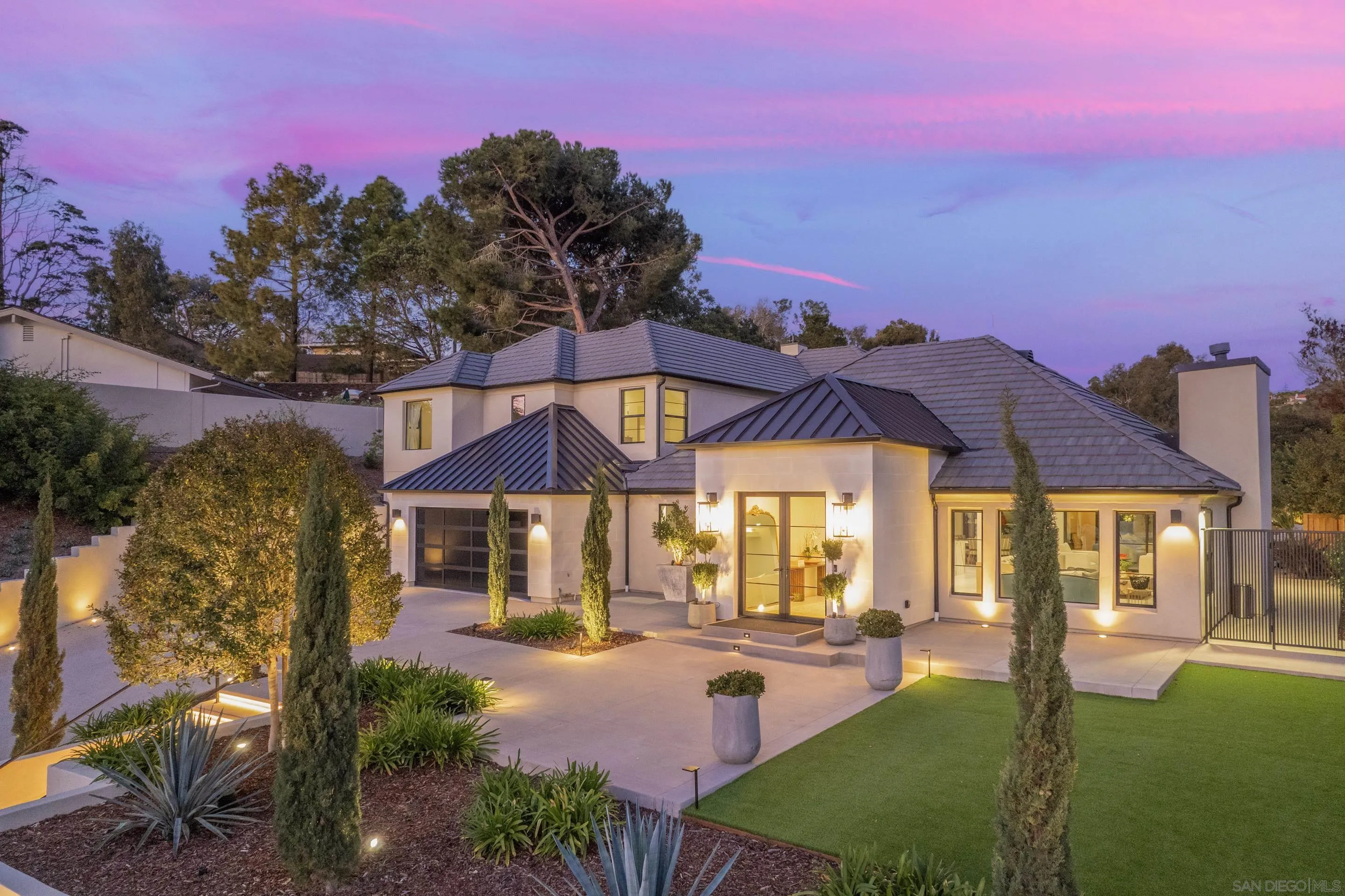6665 Via Estrada La Jolla, CA 92037 - Photo 59 of 59 a view of a house with backyard outdoor seating and mountain view