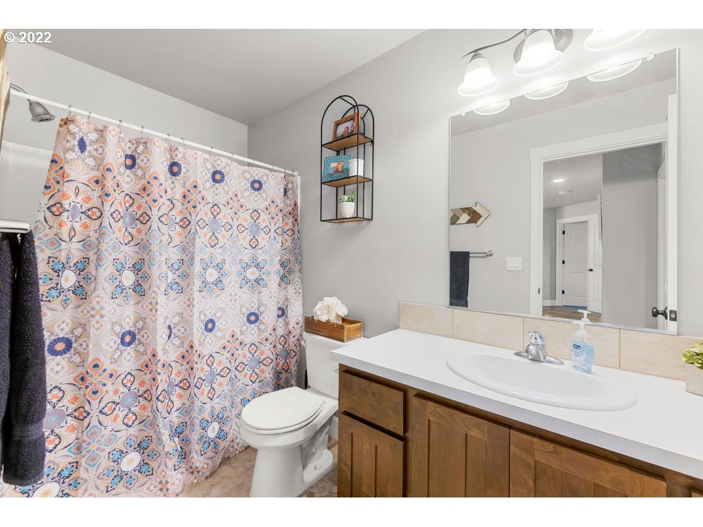 4593 North Noble Loop Ridgefield, WA 98642 - Photo 19 of 22 a bathroom with a sink toilet and a mirror