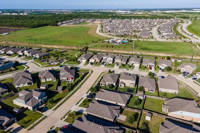 an aerial view of a city