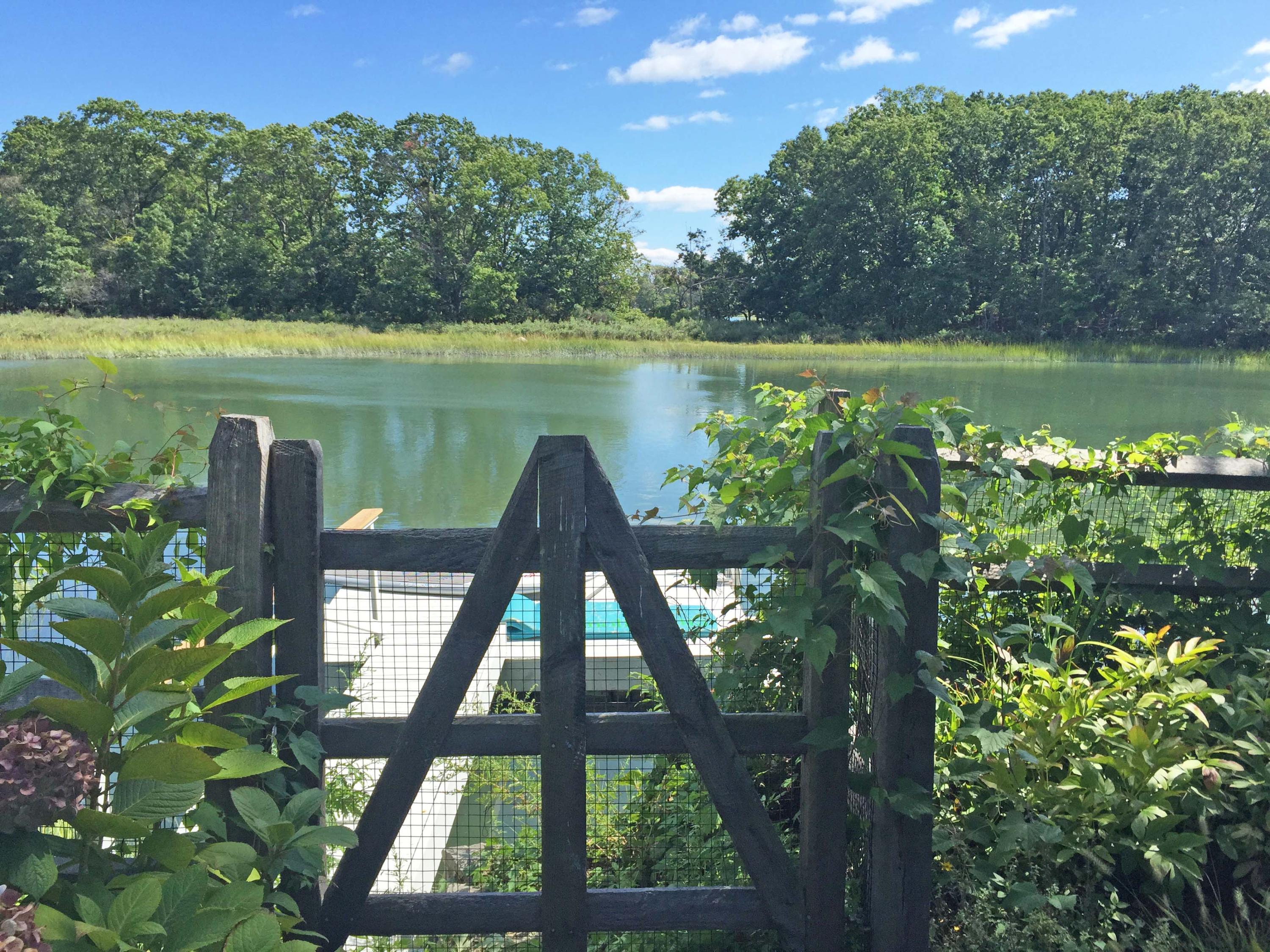 63 Roton Avenue Rowayton, CT 06853 - Photo 3 of 30 a view of a lake with a yard and potted plants