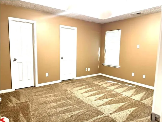 a view of a yard with trees